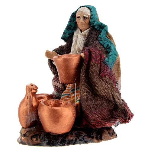 Figurka kobiety z garnkami, szopka neapolitańska 8 cm 2