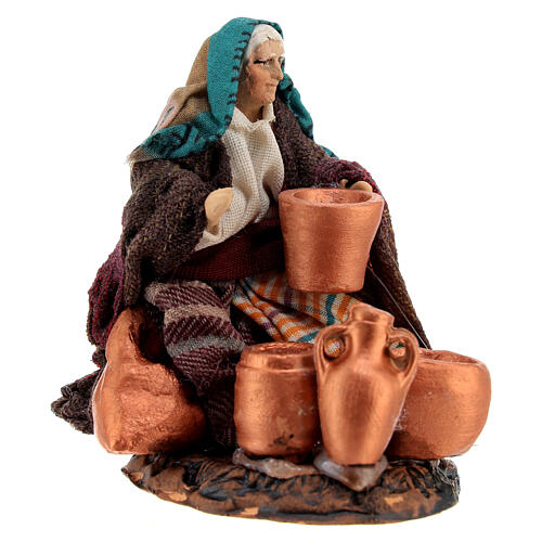 Figurka kobiety z garnkami, szopka neapolitańska 8 cm 3