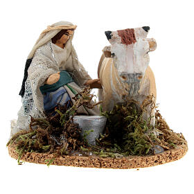 Woman milking figurine Neapolitan nativity scene 6 cm