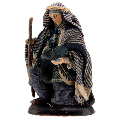 Beggar on his knees, figurine for Neapolitan Nativity Scene with 12 cm characters 1