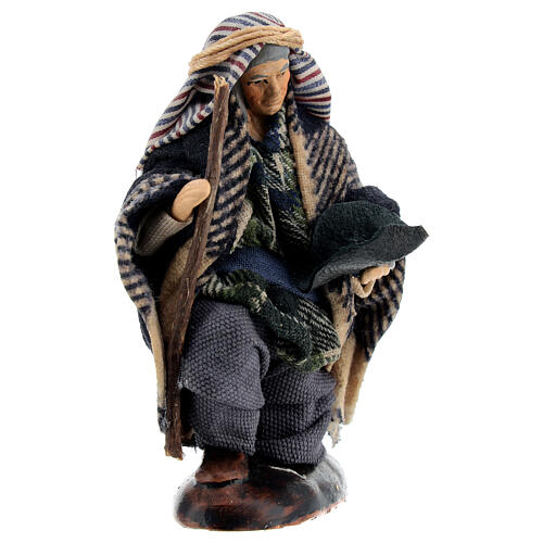 Beggar on his knees, figurine for Neapolitan Nativity Scene with 12 cm characters 3
