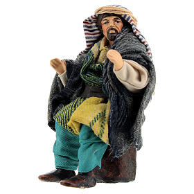 Vecchio arabo seduto presepe napoletano 12 cm