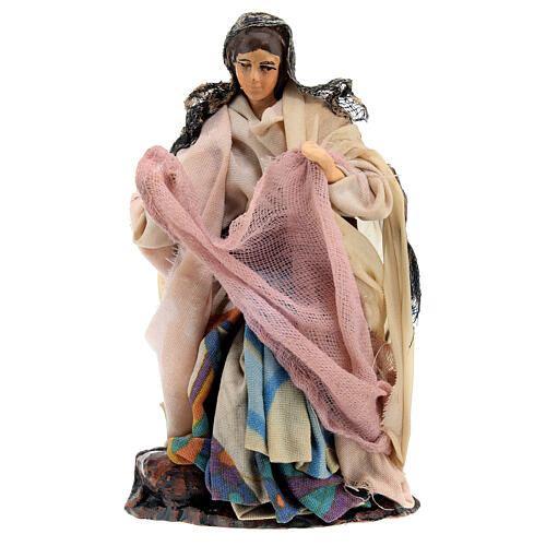 Young woman with clothes hanging for nativity 12 cm 1