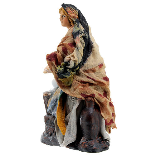 Woman kneading for Neapolitan Nativity Scene of 12 cm 5