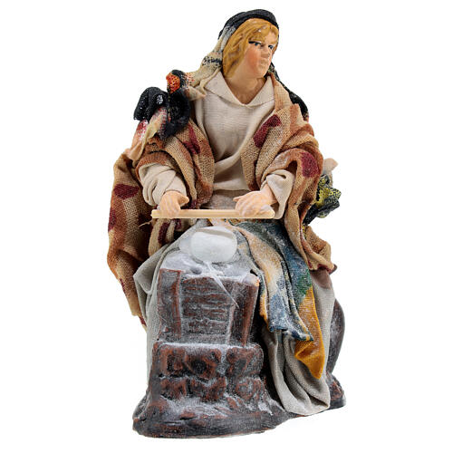 Woman kneading dough Neapolitan nativity scene 12 cm 2