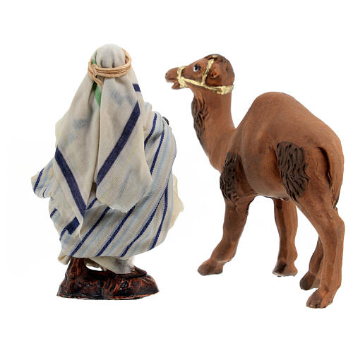 Arabic man on a camel, figurine for Neapolitan Nativity Scene with 8 cm characters 7