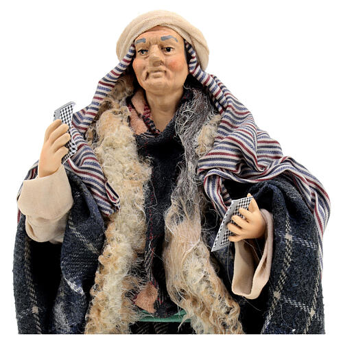 Giocatori di carte arabi con botte presepe napoletano 18 cm 5