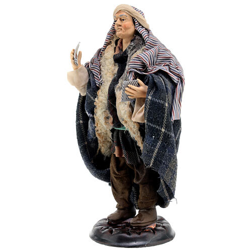 Giocatori di carte arabi con botte presepe napoletano 18 cm 7