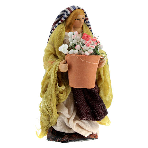 Florista com vaso de flores figura presépio napolitano 6 cm 3