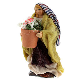 Florist figurine with flower pot, Neapolitan nativity scene 6 cm