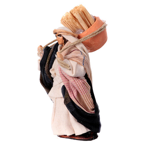 Old man with hay, figurine for Neapolitan Nativity Scene with 6 cm characters 2