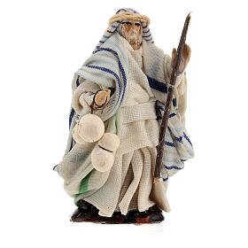 Vecchio arabo con formaggio presepe napoletano 6 cm
