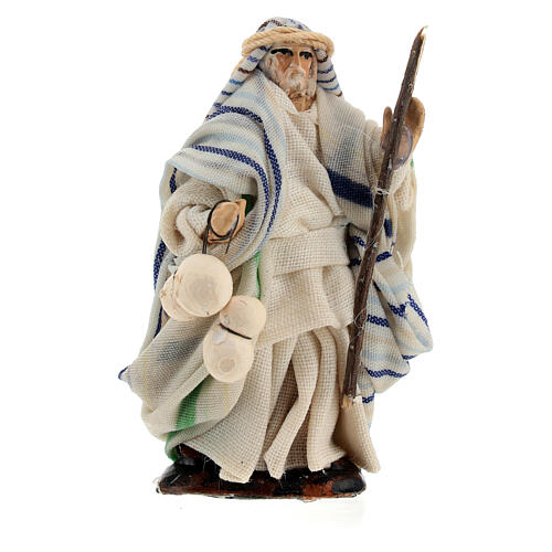 Vecchio arabo con formaggio presepe napoletano 6 cm 1