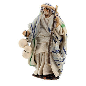 Arab elder man with cheese Neapolitan nativity scene 6 cm