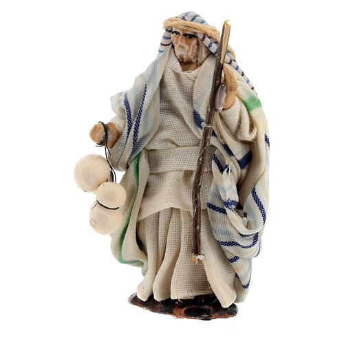 Arab elder man with cheese Neapolitan nativity scene 6 cm 2