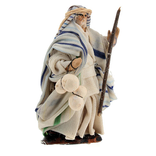 Arab elder man with cheese Neapolitan nativity scene 6 cm 3