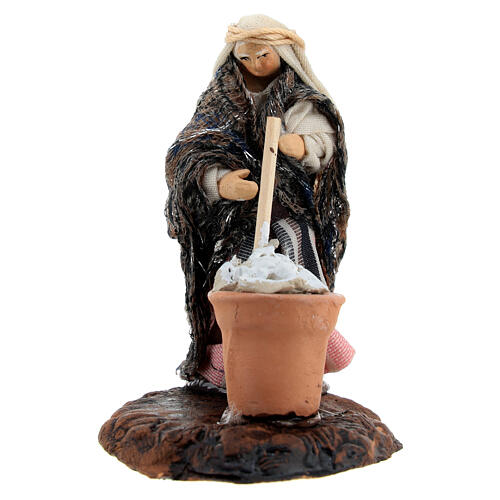 Arabic woman making ricotta, Neapolitan Nativity Scene, 6 cm 1