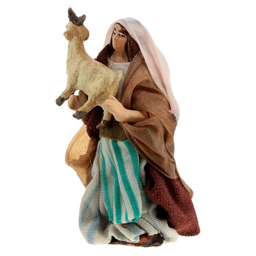 Young woman kid goat, Neapolitan Nativity Scene, 6 cm 2