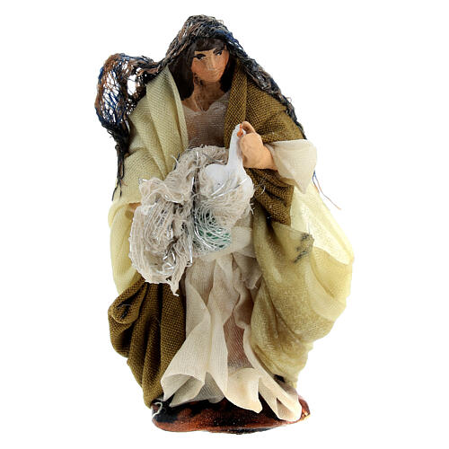 Standing woman with goose, Neapolitan Nativity Scene, 6 cm 1