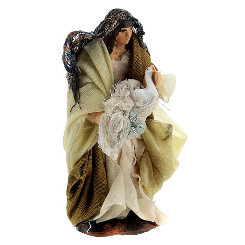 Standing woman with goose, Neapolitan Nativity Scene, 6 cm 3