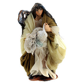 Standing woman with goose Neapolitan nativity scene 6 cm