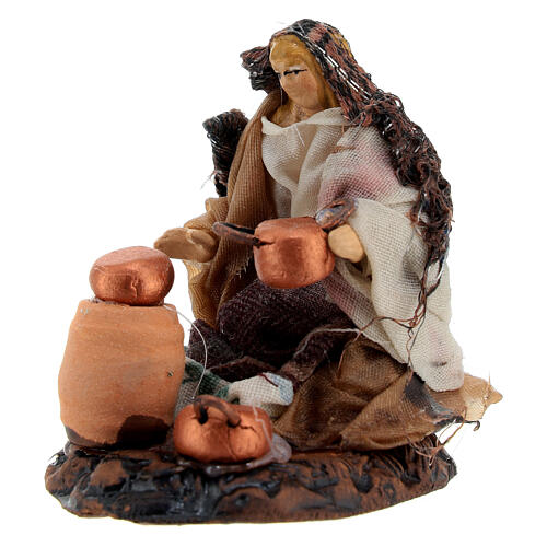 Woman with pots, Neapolitan Nativity Scene, 6 cm 2