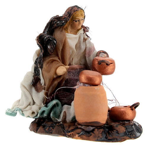Woman with pots, Neapolitan Nativity Scene, 6 cm 3