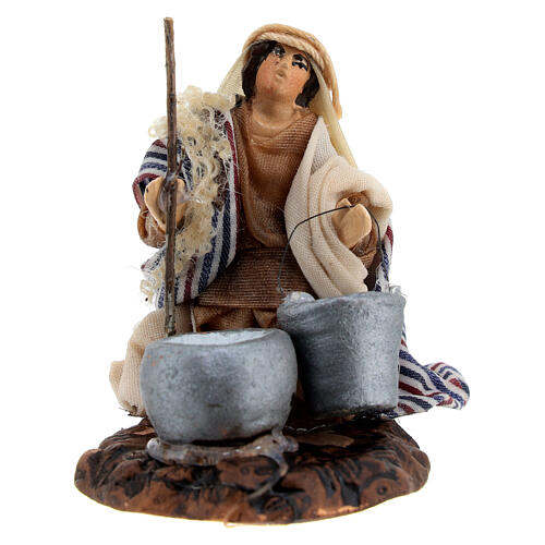 Arabian milkman kneeling Neapolitan nativity scene 6 cm 1