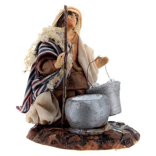 Arabian milkman kneeling Neapolitan nativity scene 6 cm 3