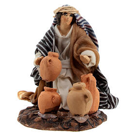 Arabic craftsman repairing jugs, Neapolitan Nativity Scene, 6 cm