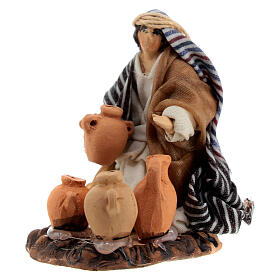 Arabic craftsman repairing jugs, Neapolitan Nativity Scene, 6 cm