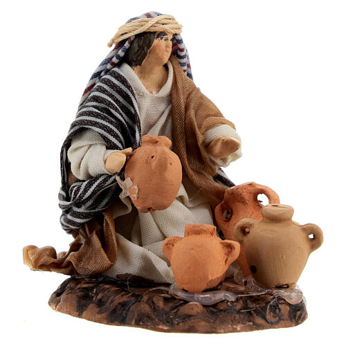 Artesano árabe arreglando ánforas belenes 6 cm 3