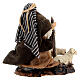 Pastor árabe com cordeiros e bastão para presépio napolitano com figuras de altura média 6 cm s4