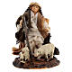 Arab shepherd with lambs and staff for nativity scenes 6 cm s1