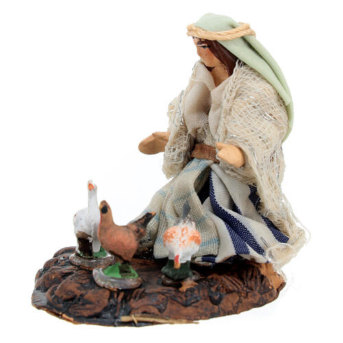 Scene with Arab woman and chickens for Nativity Scene with 6 cm characters 2