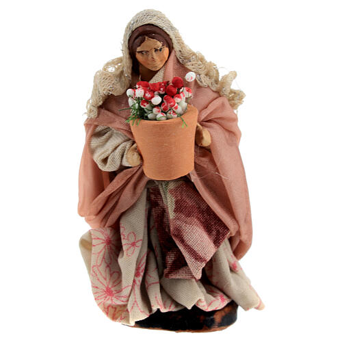 Kwiaciarka, postać stojąca, do szopki neapolitańskiej 8 cm 1