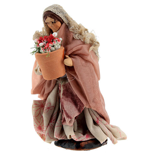 Kwiaciarka, postać stojąca, do szopki neapolitańskiej 8 cm 2