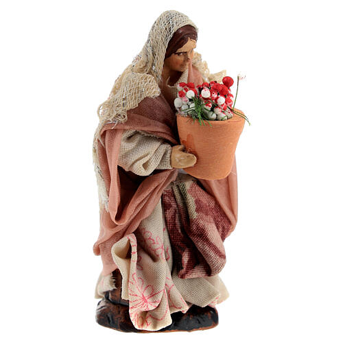 Kwiaciarka, postać stojąca, do szopki neapolitańskiej 8 cm 3