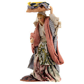 Mujer con cesta en cabeza belén napolitano h 12 cm