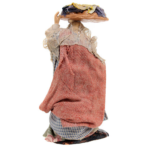 Mulher com cesto na cabeça para presépio napolitano com figuras de altura média 12 cm 4