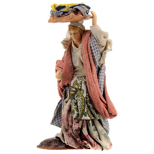 Woman with basket on her head Neapolitan nativity scene h.12 cm 2