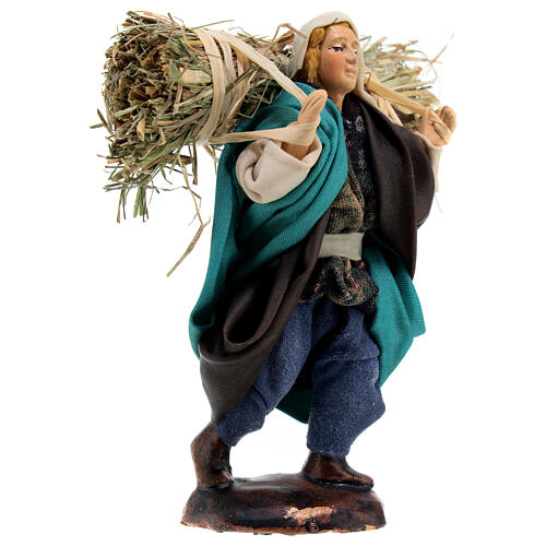 Young farmer with hay for Neapolitan Nativity Scene of 12 cm 3