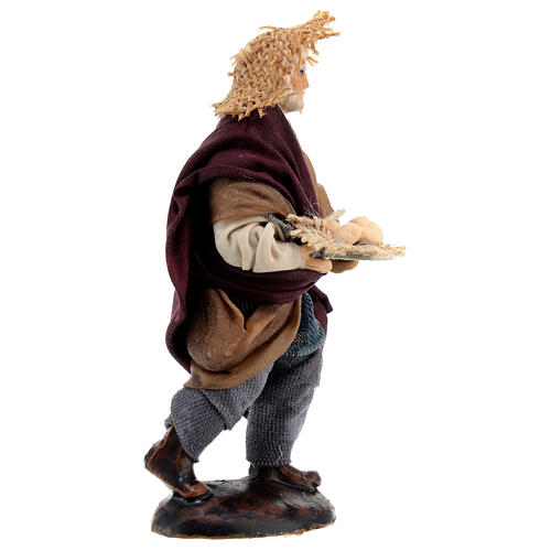 Anciano con sombrero de paja y huevos belén napolitano 12 cm 3