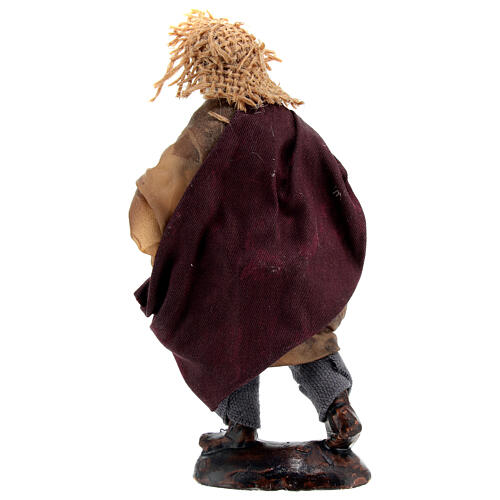 Homem idoso com chapéu de palha e ovos para presépio napolitano com figuras de altura média 12 cm 4