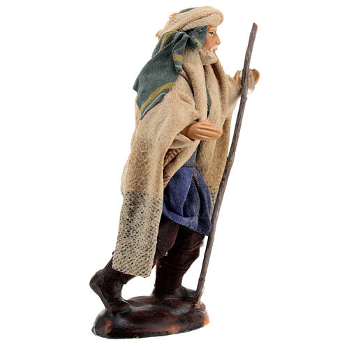 Old Arabic man with staff for Neapolitan Nativity Scene of 12 cm 3
