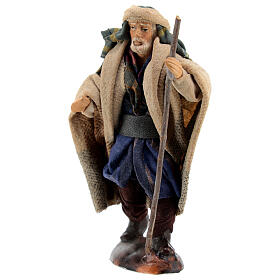 Vieux monsieur arabe avec canne crèche napolitaine 12 cm
