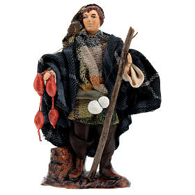 Jovem vendedor de enchidos para presépio napolitano com figuras de altura média 12 cm