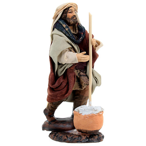 Estatua vendedor de requesón árabe para belenes 12 cm 3