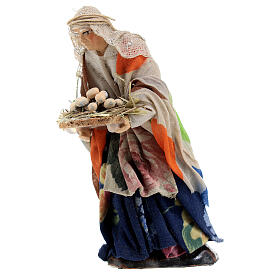 Old Arabic woman with eggs and straw for Neapolitan Nativity Scene of 12 cm