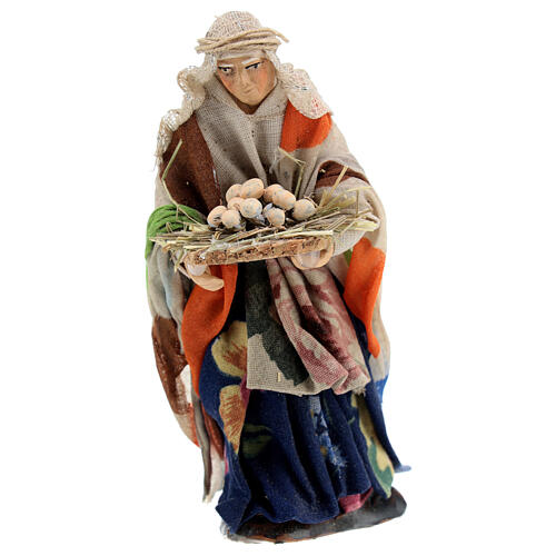 Old Arabic woman with eggs and straw for Neapolitan Nativity Scene of 12 cm 1